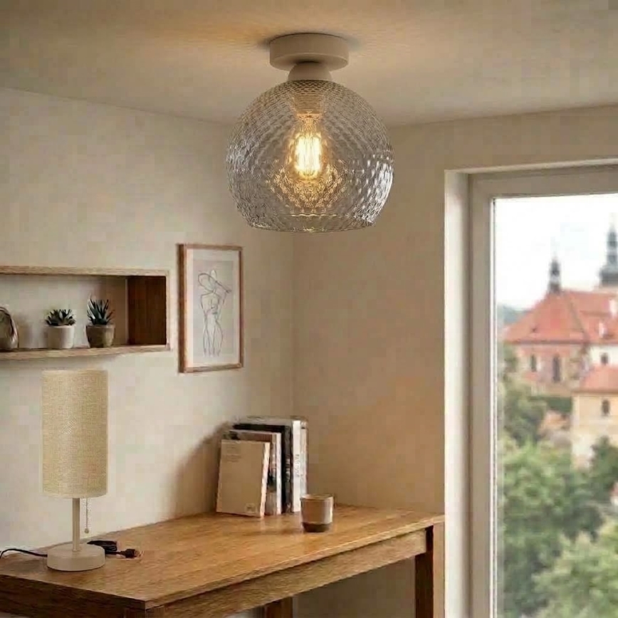BRILAGI - LED φωτιστικό οροφής RETRO GLASS 1xE27/60W/230V Ø 25 cm μπεζ/καπνιστό γκρι