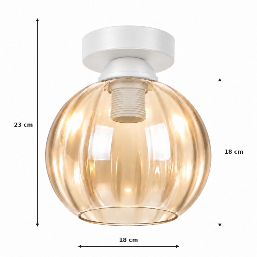 BRILAGI - LED φωτιστικό οροφής RETRO GLASS 1xE27/60W/230V Ø 18 cm λευκό/καπνιστό μπεζ