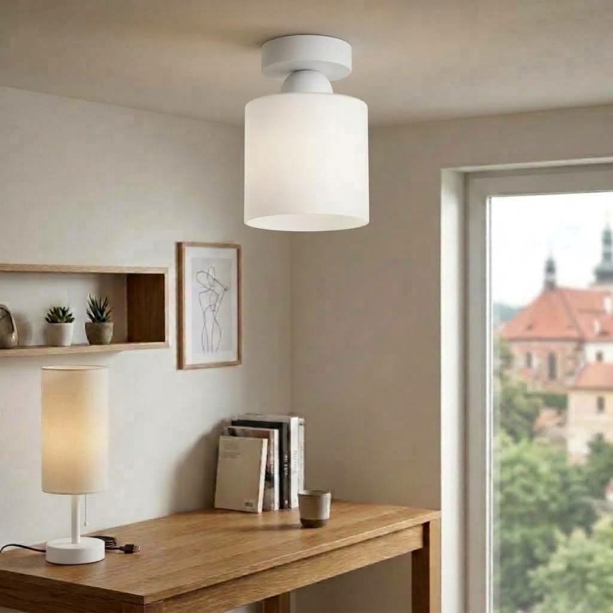 BRILAGI - LED φωτιστικό οροφής RETRO GLASS 1xE27/60W/230V Ø 10 cm λευκό