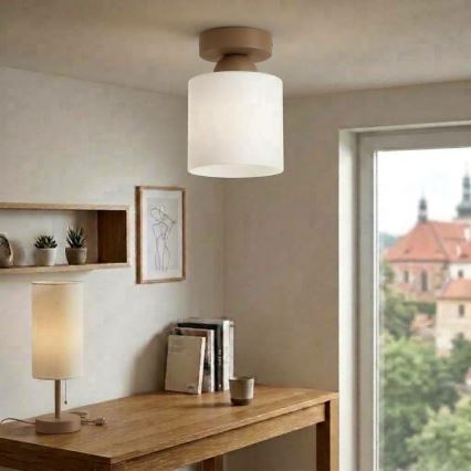 BRILAGI - LED φωτιστικό οροφής RETRO GLASS 1xE27/60W/230V Ø 10 cm μπεζ/λευκό