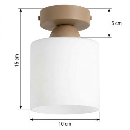 BRILAGI - LED φωτιστικό οροφής RETRO GLASS 1xE27/60W/230V Ø 10 cm μπεζ/λευκό