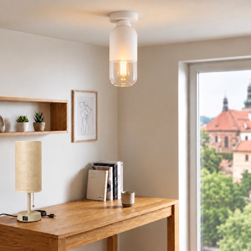 BRILAGI - LED φωτιστικό οροφής RETRO GLASS 1xE27/60W/230V Ø 14 cm λευκό