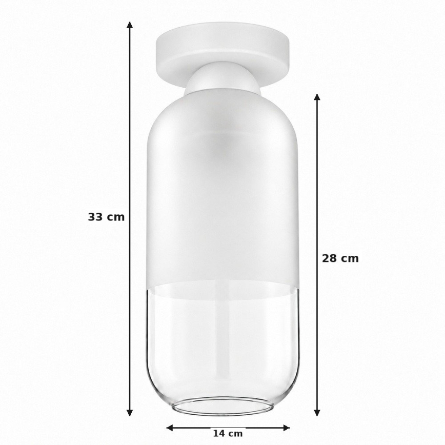 BRILAGI - LED φωτιστικό οροφής RETRO GLASS 1xE27/60W/230V Ø 14 cm λευκό