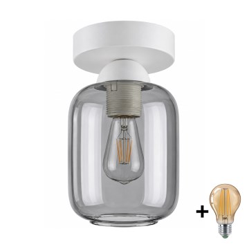 BRILAGI - LED φωτιστικό οροφής RETRO GLASS 1xE27/60W/230V Ø 14 cm λευκό/καπνιστό γκρι