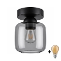 BRILAGI - LED φωτιστικό οροφής RETRO GLASS 1xE27/60W/230V Ø 14 cm μαύρο/καπνιστό γκρι