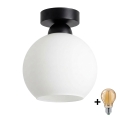 BRILAGI - LED Φωτιστικό οροφής RETRO GLASS 1xE27/60W/230V Ø 15 cm μαύρο/λευκό