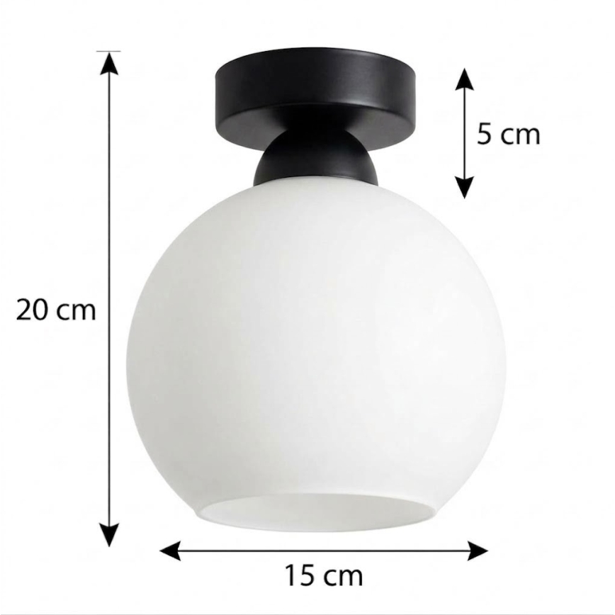 BRILAGI - LED Φωτιστικό οροφής RETRO GLASS 1xE27/60W/230V Ø 15 cm μαύρο/λευκό