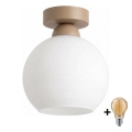 BRILAGI - LED Φωτιστικό οροφής RETRO GLASS 1xE27/60W/230V Ø 15 cm μπεζ/λευκό