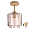 BRILAGI - LED Φωτιστικό οροφής RETRO GLASS 1xE27/60W/230V Ø 15 cm μπεζ/καπνιστό μπεζ