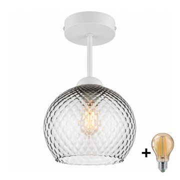 BRILAGI - LED Φωτιστικό οροφής RETRO GLASS 1xE27/60W/230V Ø 18 cm λευκό/καπνιστό γκρι