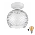 BRILAGI - LED Φωτιστικό οροφής RETRO GLASS 1xE27/60W/230V Ø 18 cm λευκό/καπνιστό γκρι