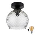 BRILAGI - LED Φωτιστικό οροφής RETRO GLASS 1xE27/60W/230V Ø 18 cm μαύρο/καπνιστό γκρι