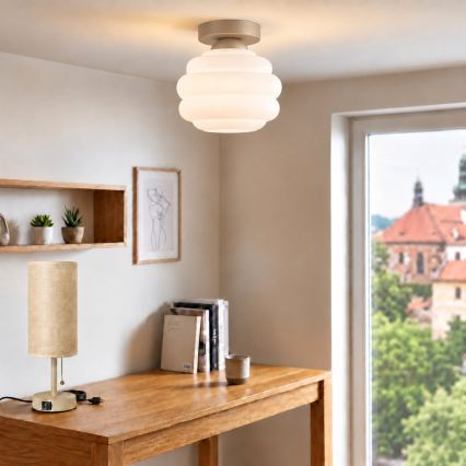 BRILAGI - LED Φωτιστικό οροφής RETRO GLASS 1xE27/60W/230V Ø 20 εκ. μπεζ/λευκό