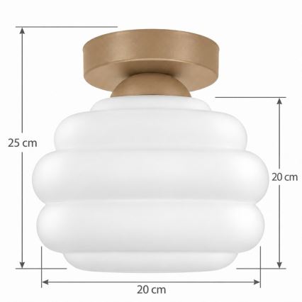 BRILAGI - LED Φωτιστικό οροφής RETRO GLASS 1xE27/60W/230V Ø 20 εκ. μπεζ/λευκό