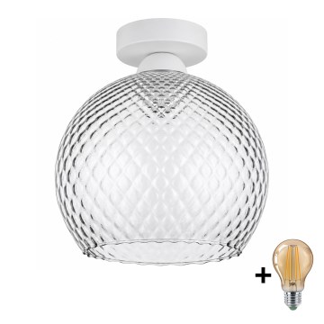BRILAGI - LED φωτιστικό οροφής RETRO GLASS 1xE27/60W/230V Ø 25 cm λευκό/καπνιστό γκρι