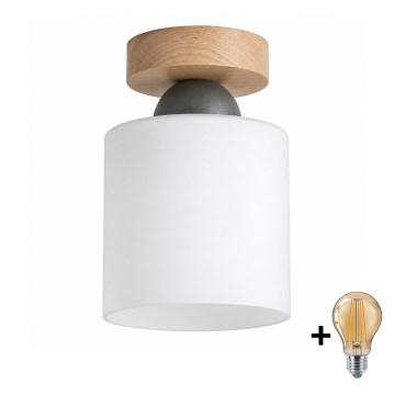 BRILAGI - LED φωτιστικό οροφής RETRO GLASS 1xE27/60W/230V διάμ. 10 cm δρυς/λευκό