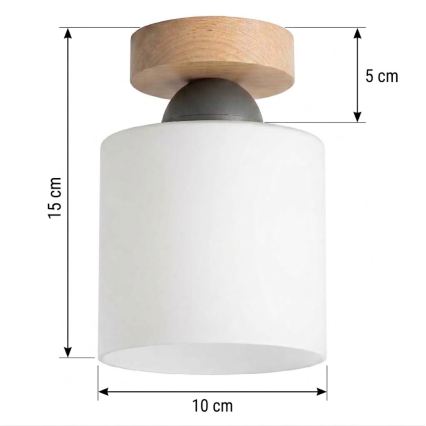 BRILAGI - LED φωτιστικό οροφής RETRO GLASS 1xE27/60W/230V διάμ. 10 cm δρυς/λευκό