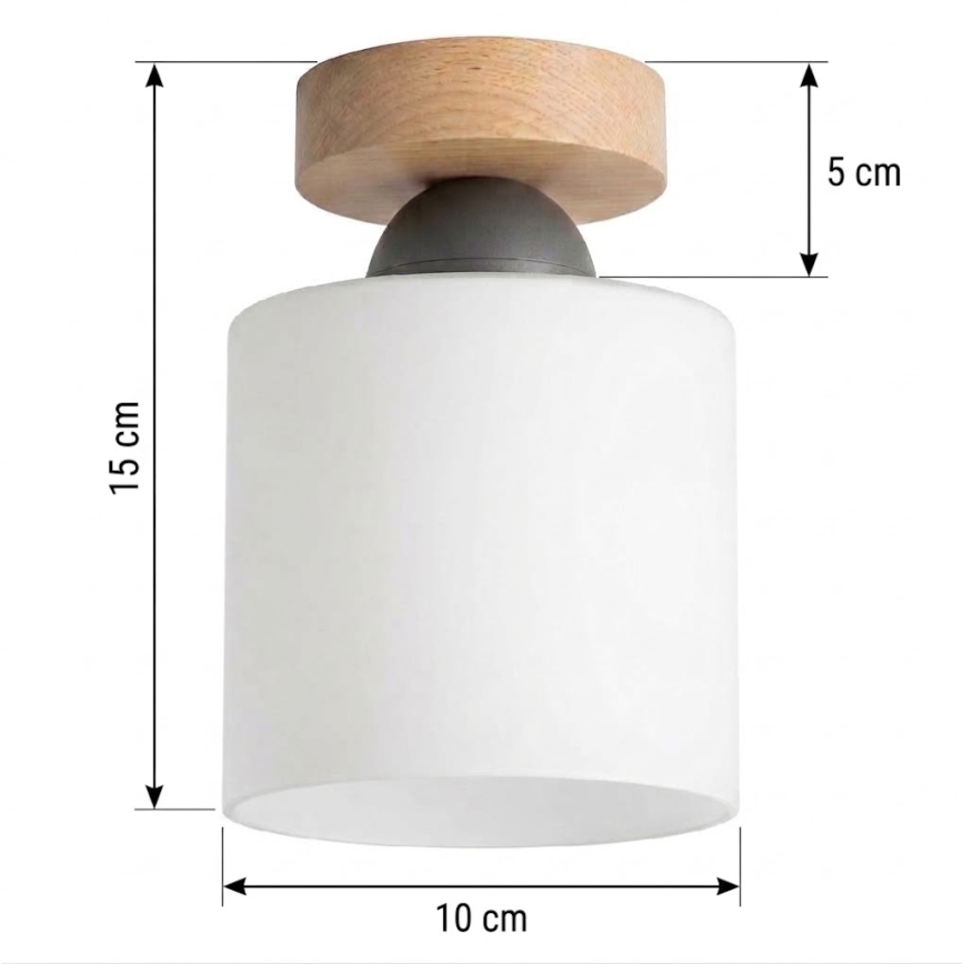 BRILAGI - LED φωτιστικό οροφής RETRO GLASS 1xE27/60W/230V διάμ. 10 cm δρυς/λευκό