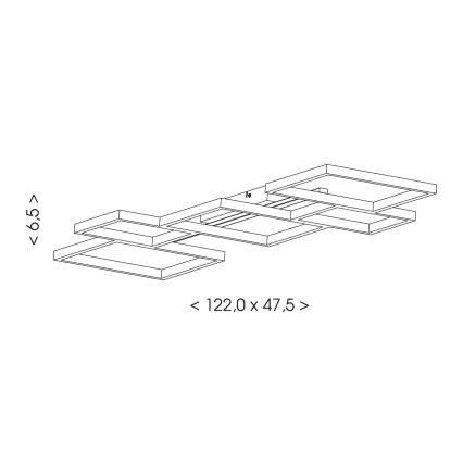 Brilagi - LED φωτιστικό οροφής SHIFT LED/42W/230V 4000K 47,5x122 cm μαύρο