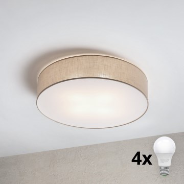 Brilagi - LED φωτιστικό οροφής SIRIJA 4xE27/60W/230V Ø 60 εκ. μπεζ