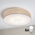 Brilagi - LED φωτιστικό οροφής SIRIJA 6xE27/15W/230V διάμ. 80 cm μπεζ