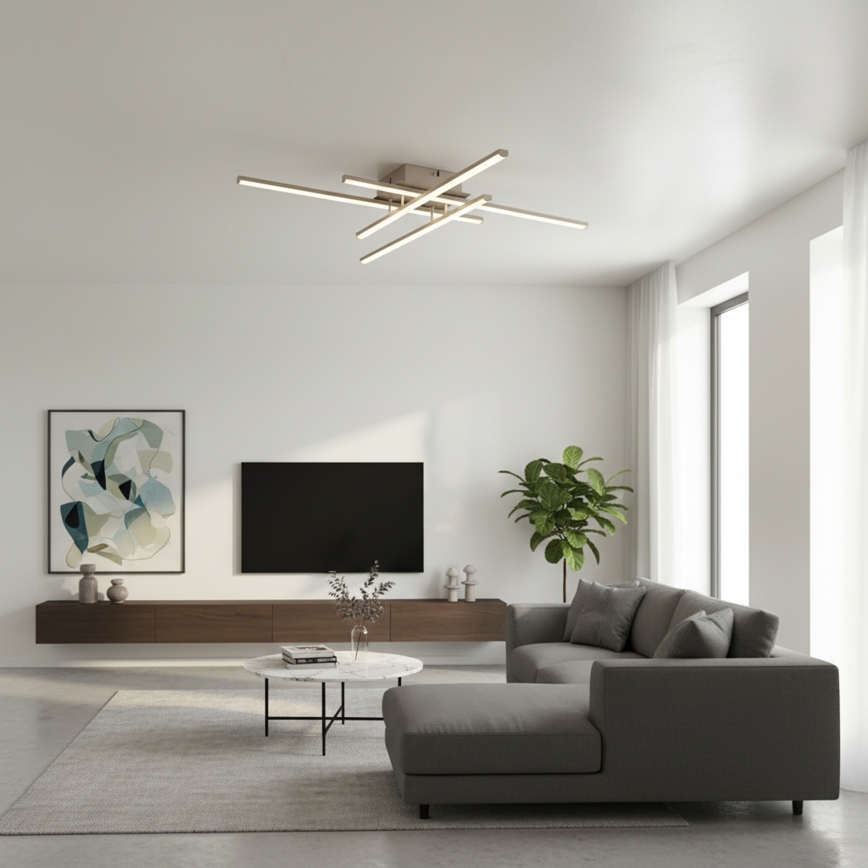 Brilagi - Φωτιστικό οροφής LED STRIPES LED/37W/230V 68x68 cm ασημί