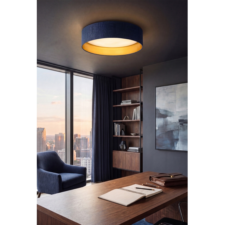Brilagi - LED φωτιστικό οροφής VELVET SIMPLE LED/24W/230V 3000K διάμ. 45 cm μπλε/χρυσό