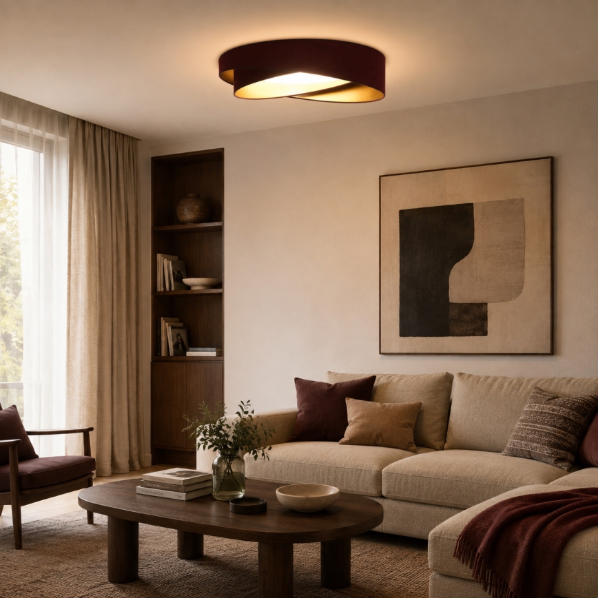 BRILAGI - LED Φωτιστικό οροφής VELVET TWIST LED/24W/230V 4000K Ø 55 cm βυσσινί/χρυσό