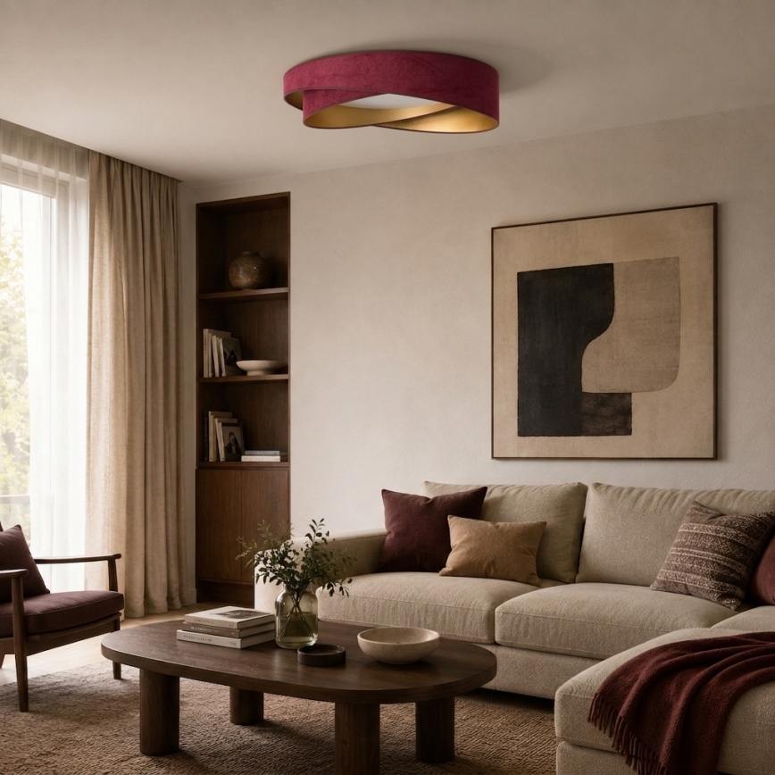 BRILAGI - LED Φωτιστικό οροφής VELVET TWIST LED/24W/230V 4000K Ø 55 cm βυσσινί/χρυσό