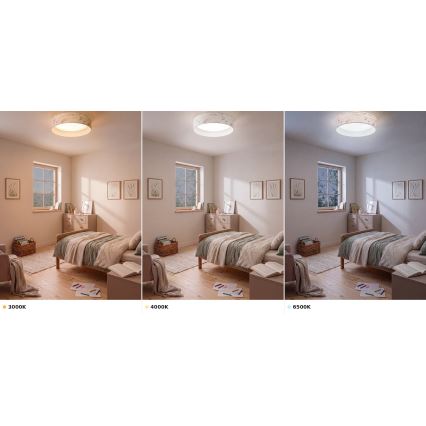 Brilagi - LED φωτιστικό οροφής VELVET VARI LED/24W/230V 3000/4000/6500K διάμ. 45 cm λευκό/λουλούδια