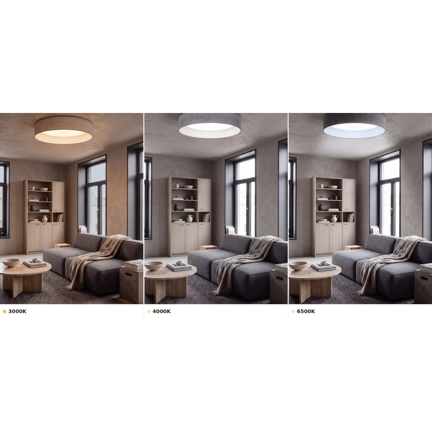 Brilagi - LED φωτιστικό οροφής VELVET VARI LED/24W/230V 3000/4000/6500K Ø 45 cm γκρι