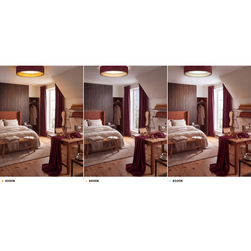 Brilagi - LED φωτιστικό οροφής VELVET VARI LED/24W/230V 3000/4000/6500K διάμ. 45 cm βυσσινί/χρυσό
