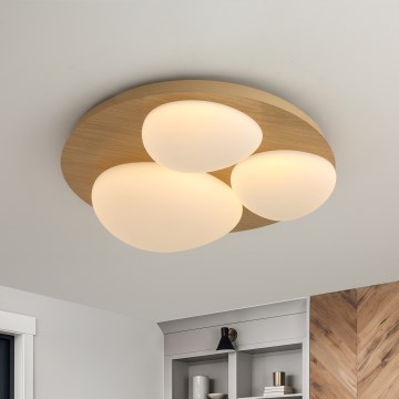 Brilagi - LED φωτιστικό οροφής VISBY WOOD LED/36W/230V Ø 50 cm καφέ