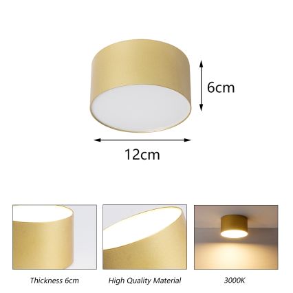 BRILAGI - LED Εξωτερικό φωτιστικό οροφής FORIS LED/14W/230V Ø 12 εκ. χρυσό IP44