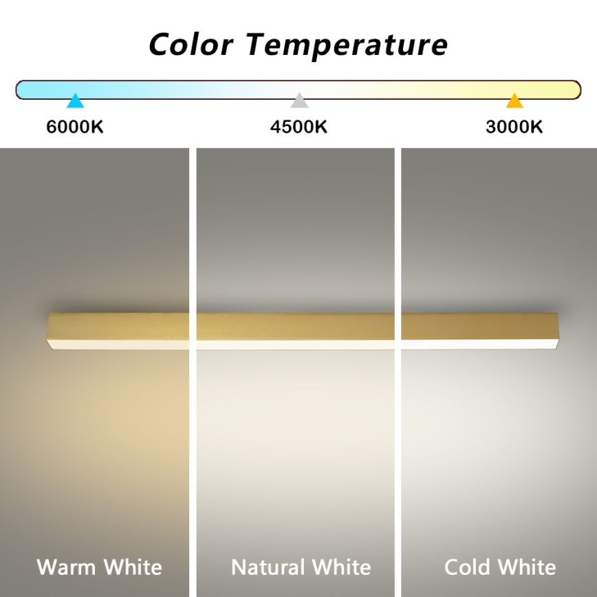 Brilagi - LED φωτιστικό οροφής μπάνιου SLEEKLINE LED/40W/230V 3000/4500/6000K χρυσό IP44
