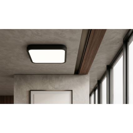 BRILAGI - LED φωτιστικό οροφής μπάνιου με αισθητήρα ZENNA LED/24W/230V 34,5x34,5 cm IP44 μαύρο + τηλεχειριστήριο