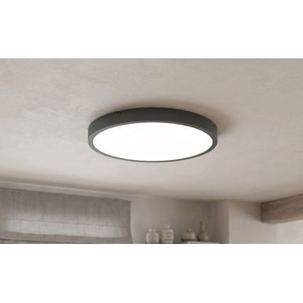 BRILAGI - Φωτιστικό οροφής μπάνιου LED ZENNA με αισθητήρα LED/24W/230V, διάμετρος 35 cm, IP44, ανθρακί + τηλεχειριστήριο