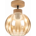 BRILAGI - LED φωτιστικό οροφής εφαρμοστό RETRO GLASS 1xE27/60W/230V Ø 18 cm δρυς/καπνιστό μπεζ