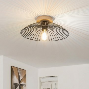 Brilagi - LED φωτιστικό οροφής επιφανειακής τοποθέτησης CERIA WIRE 1xE27/40W/230V Ø 38 cm μαύρο/δρυς