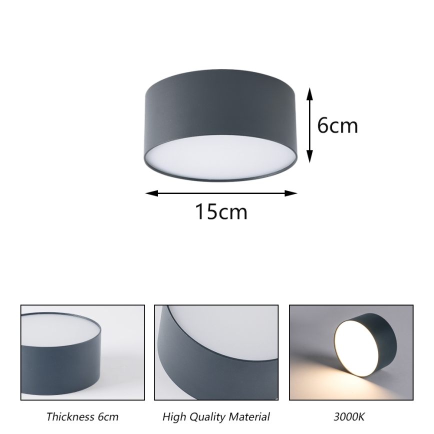 BRILAGI - LED Εξωτερικό φωτιστικό οροφής FORIS LED/20W/230V Ø 15 cm ανθρακί IP44