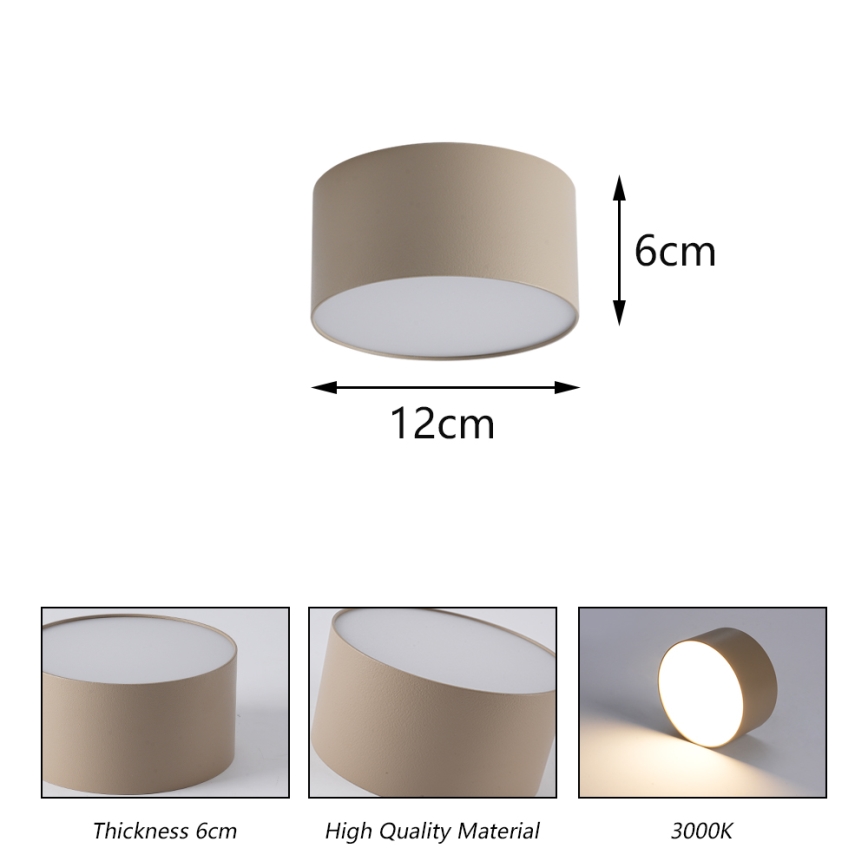 Brilagi - Φωτιστικό οροφής μπάνιου LED FORIS LED/14W/230V Ø 12 εκ. μπεζ IP44