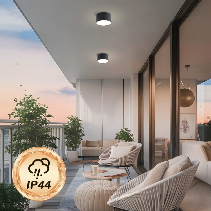 Brilagi - LED φωτιστικό οροφής μπάνιου FORIS LED/9W/230V διάμ. 9 εκ. μαύρο IP44