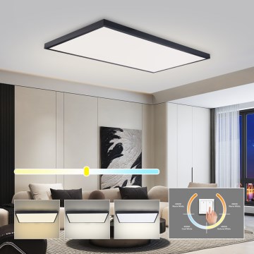 Brilagi - LED φωτιστικό οροφής μπάνιου FRAME LED/96W/230V 120x60 cm 3000/4000/6000K IP44 μαύρο