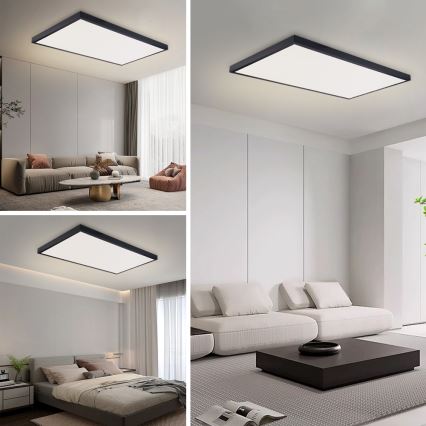Brilagi - LED φωτιστικό οροφής μπάνιου FRAME LED/96W/230V 120x60 cm 3000/4000/6000K IP44 μαύρο