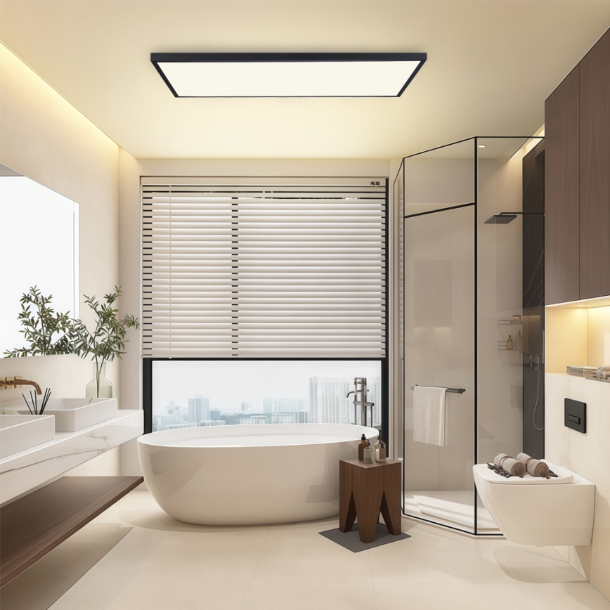 Brilagi - LED φωτιστικό οροφής μπάνιου FRAME LED/96W/230V 120x60 cm 3000/4000/6000K IP44 μαύρο