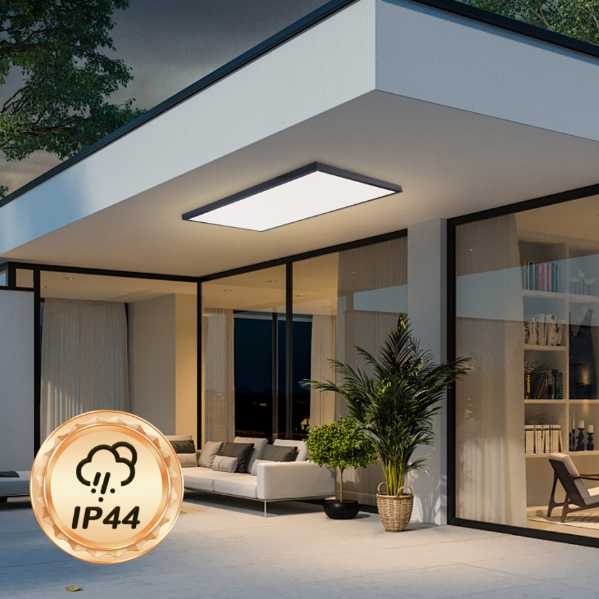 Brilagi - LED φωτιστικό οροφής μπάνιου FRAME LED/96W/230V 120x60 cm 3000/4000/6000K IP44 μαύρο