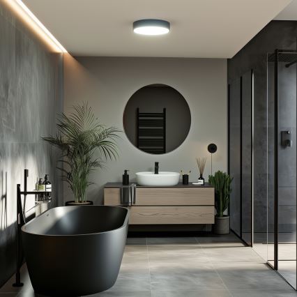 Brilagi - LED φωτιστικό οροφής για μπάνιο POOL LED/24W/230V 3000/4000/5500K Ø 30 cm IP54 μαύρο