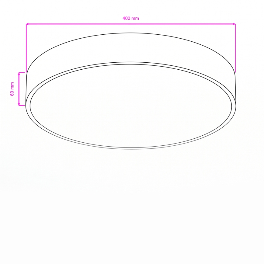 Brilagi - LED φωτιστικό οροφής για μπάνιο POOL LED/36W/230V 3000/4000/5500K Ø 40 cm IP54 μαύρο