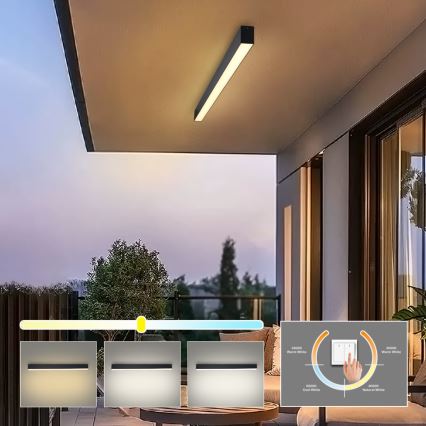 Brilagi - Φωτιστικό οροφής LED για μπάνιο SLEEKLINE LED/40W/230V 3000/4500/6000K μαύρο IP44