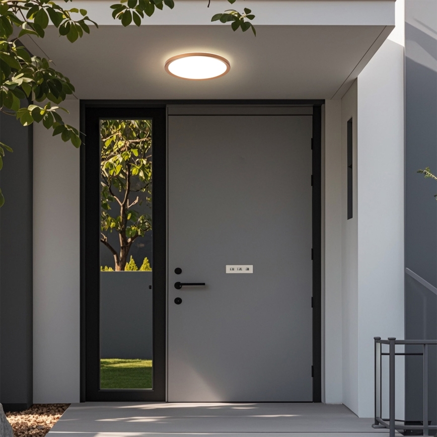 Brilagi - LED Φωτιστικό οροφής μπάνιου ULTRA SLIM LED/12W/230V Ø22,5 cm ροζ χρυσό IP54